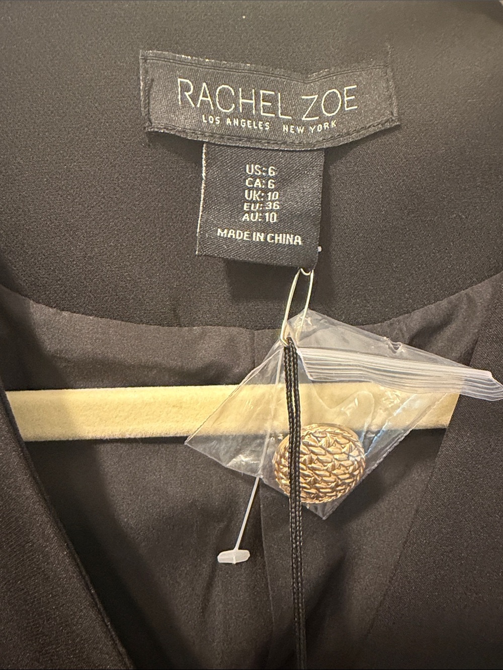 Rachel Zoe Sleeveless Black Double-Breasted Tuxedo Dress size 6 NWT - Picture 2 of 5